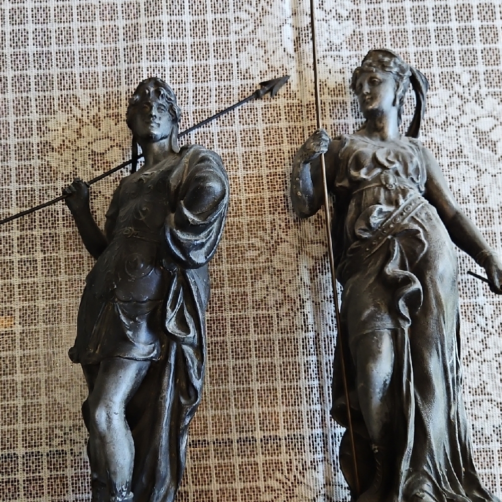 Elegant Bronze Warrior Sculptures